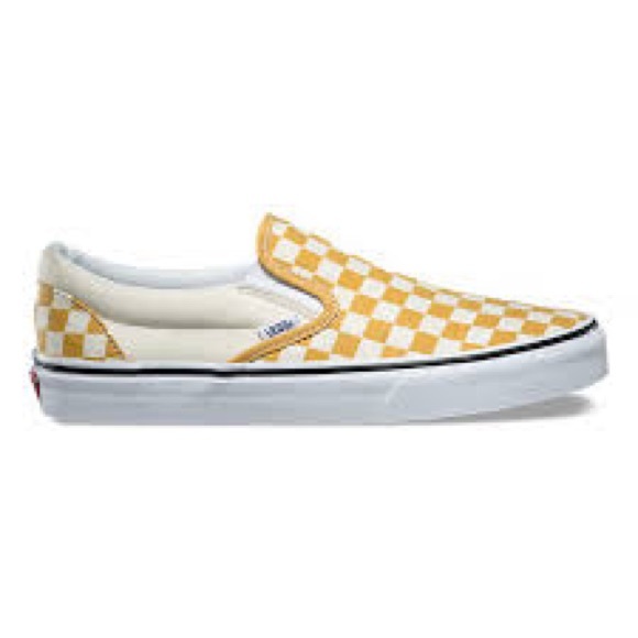 bright yellow checkered vans